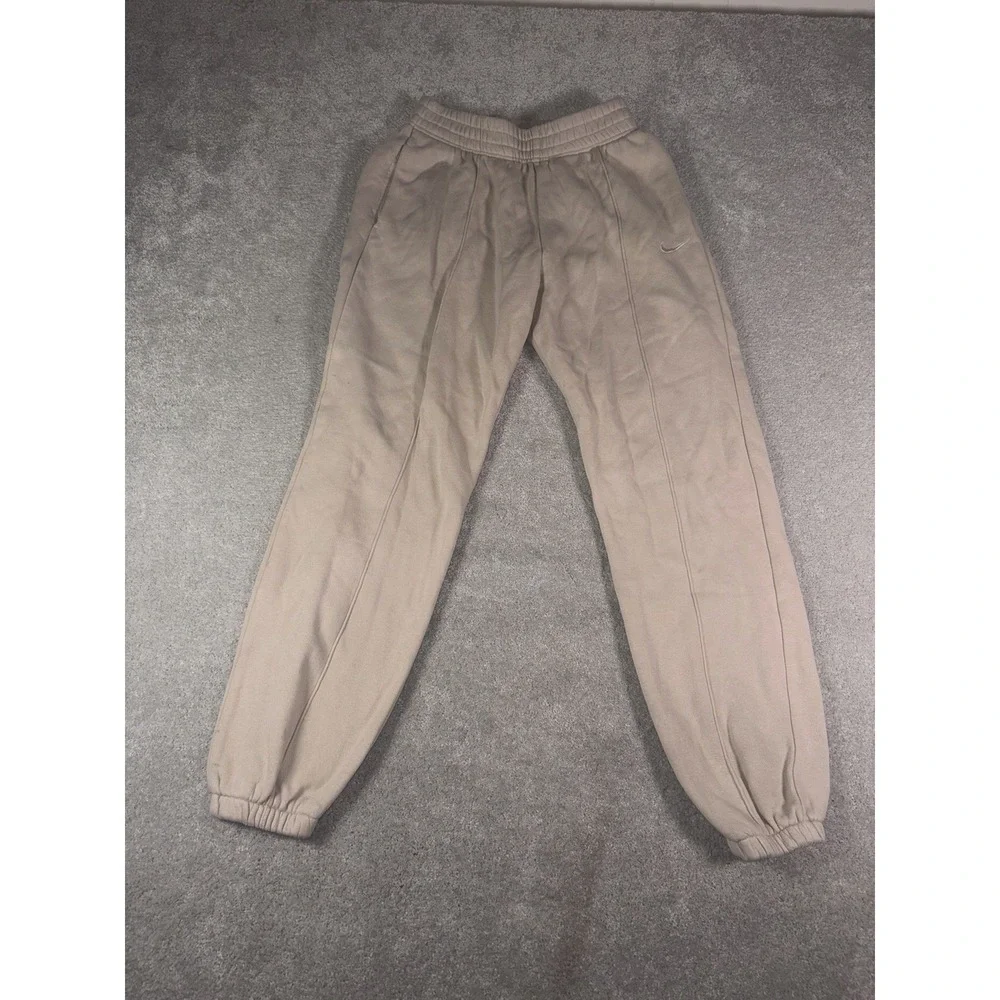Nike Phoenix Fleece High Waisted Oversized Sweatpants Womens XS Beige Joggers